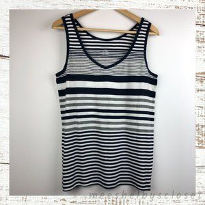 Merona Plus Size 2X Navy & White Striped Tank Top